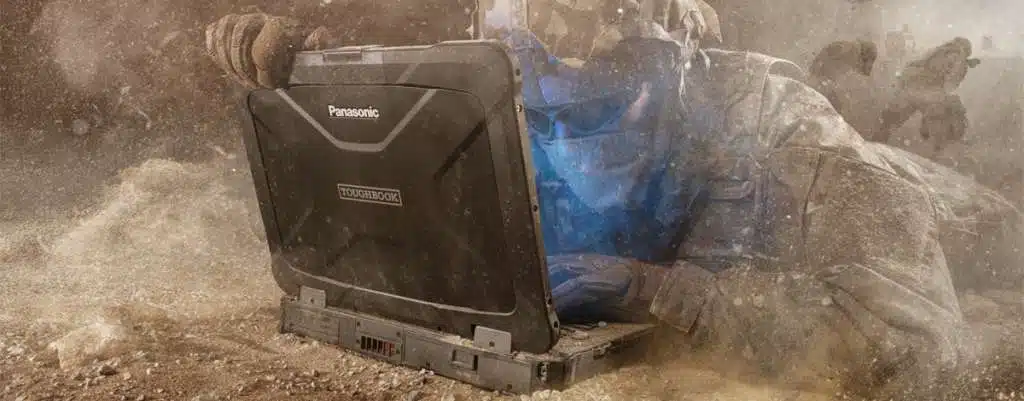 Panasonic toughbook in the dust