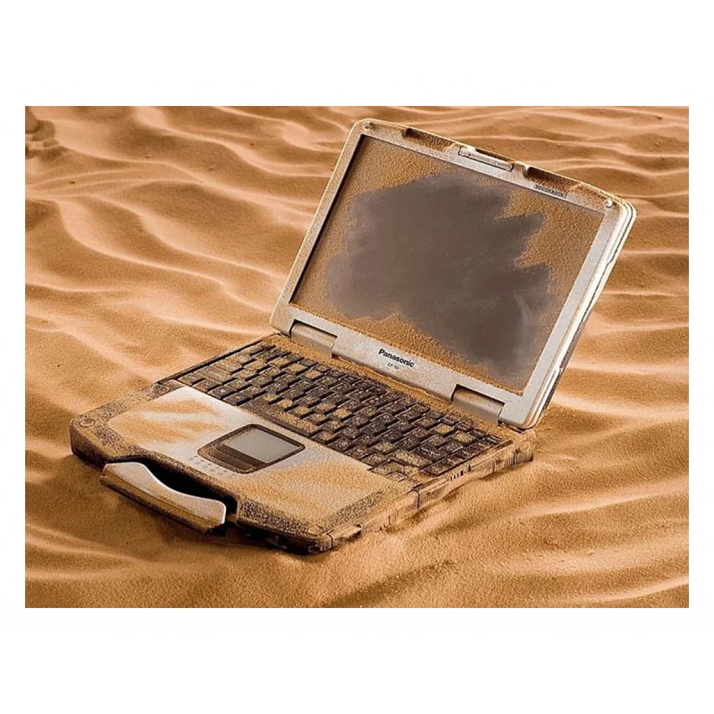 Panasonic toughbook in the sand