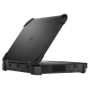 A black Dell rugged laptop with the lid slightly open